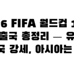 2026 FIFA 월드컵 16강 진출국 총정리 — 유럽 7개국 강세, 아시아는 전멸