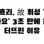 이효리, 故 휘성 ‘안 되나요’ 3초 만에 눈물 터뜨린 이유
