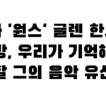 영화 ‘원스’ 글렌 한사드 사망, 우리가 기억해야 할 그의 음악 유산